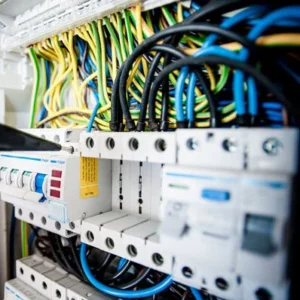 Circuit breakers and wiring in an electrical distribution board